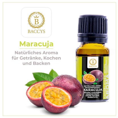 BACCYS Natürliches Aroma: Intensive Geschmacksvielfalt für Getränke und Backen, 10ml, vegan, zuckerfrei