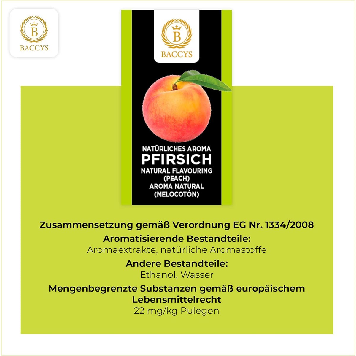 BACCYS Natürliches Aroma: Intensive Geschmacksvielfalt für Getränke und Backen, 10ml, vegan, zuckerfrei