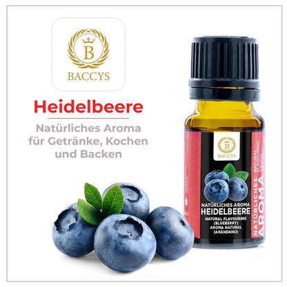 BACCYS Natürliches Aroma: Intensive Geschmacksvielfalt für Getränke und Backen, 10ml, vegan, zuckerfrei