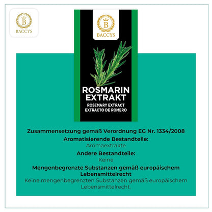 BACCYS Natürliches Aroma: Intensive Geschmacksvielfalt für Getränke und Backen, 10ml, vegan, zuckerfrei