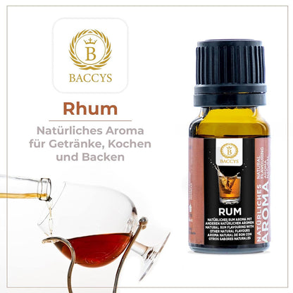 BACCYS Natürliches Aroma: Intensive Geschmacksvielfalt für Getränke und Backen, 10ml, vegan, zuckerfrei
