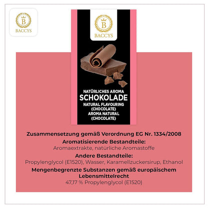 BACCYS Natürliches Aroma: Intensive Geschmacksvielfalt für Getränke und Backen, 10ml, vegan, zuckerfrei