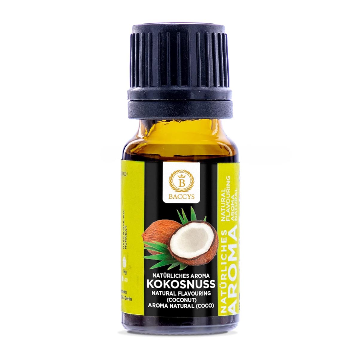 BACCYS Natürliches Aroma: Intensive Geschmacksvielfalt für Getränke und Backen, 10ml, vegan, zuckerfrei