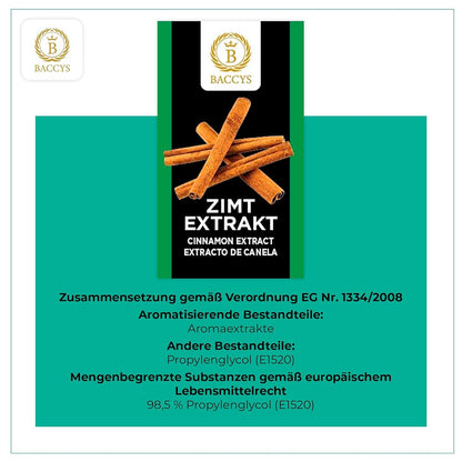 BACCYS Natürliches Aroma: Intensive Geschmacksvielfalt für Getränke und Backen, 10ml, vegan, zuckerfrei