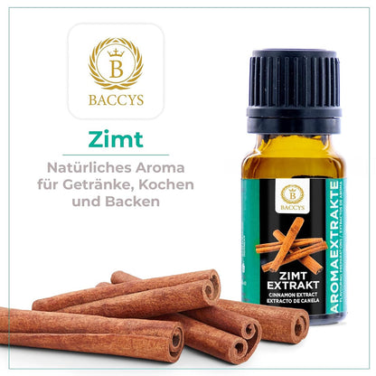 BACCYS Natürliches Aroma: Intensive Geschmacksvielfalt für Getränke und Backen, 10ml, vegan, zuckerfrei