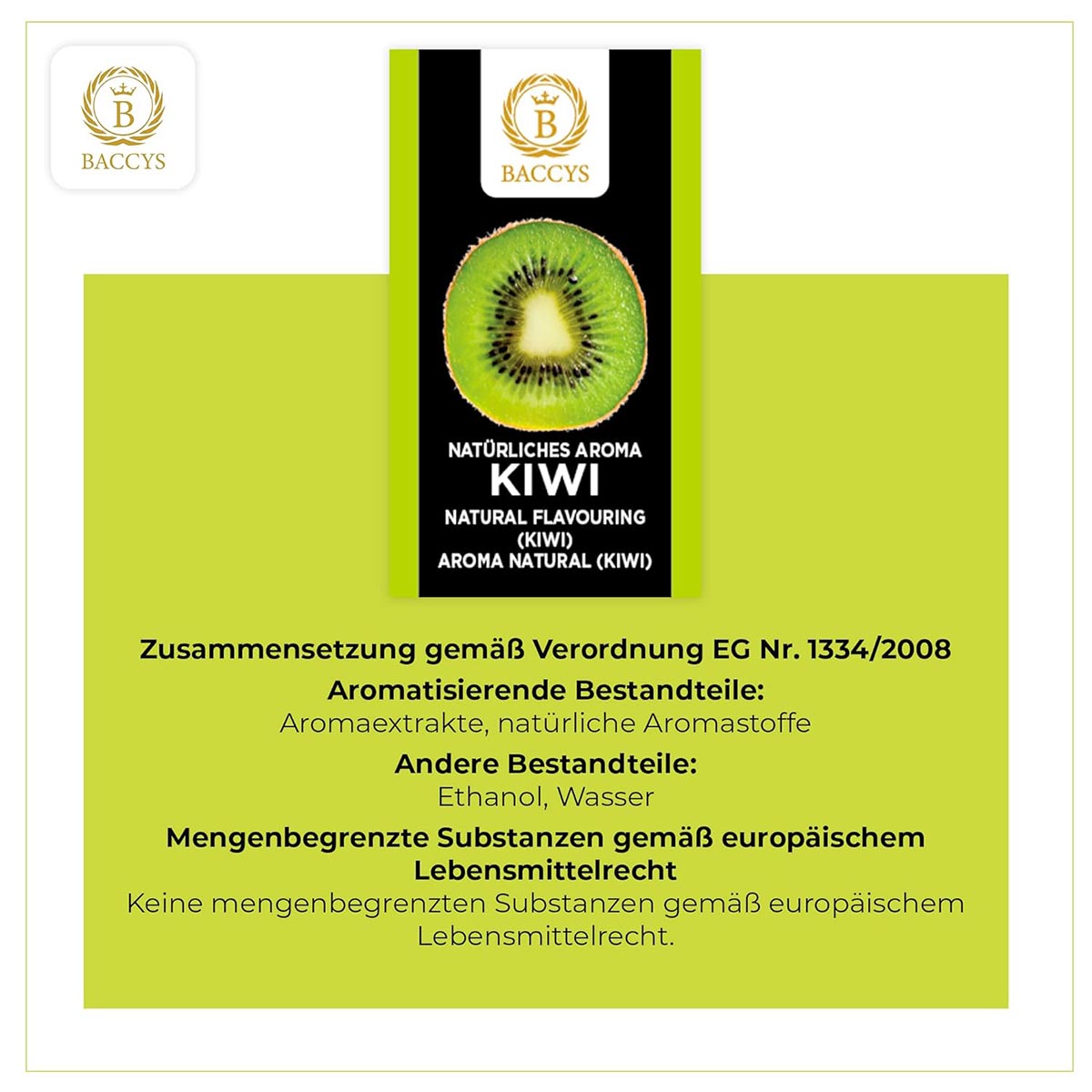 BACCYS Natürliches Aroma: Intensive Geschmacksvielfalt für Getränke und Backen, 10ml, vegan, zuckerfrei