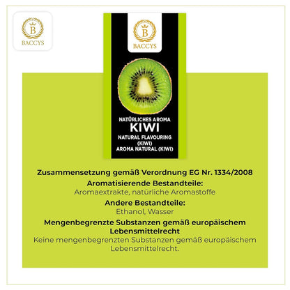 BACCYS Natürliches Aroma: Intensive Geschmacksvielfalt für Getränke und Backen, 10ml, vegan, zuckerfrei