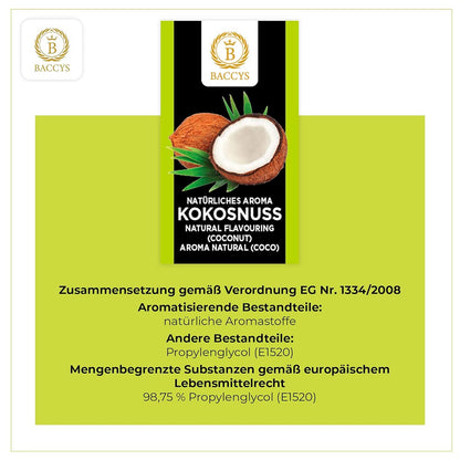 BACCYS Natürliches Aroma: Intensive Geschmacksvielfalt für Getränke und Backen, 10ml, vegan, zuckerfrei