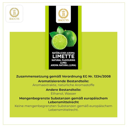 BACCYS Natürliches Aroma: Intensive Geschmacksvielfalt für Getränke und Backen, 10ml, vegan, zuckerfrei