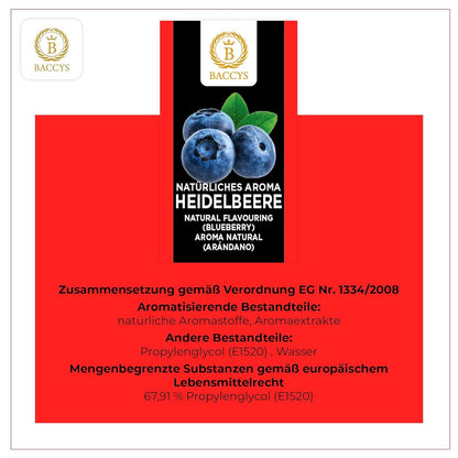 BACCYS Natürliches Aroma: Intensive Geschmacksvielfalt für Getränke und Backen, 10ml, vegan, zuckerfrei