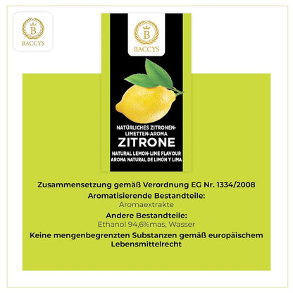 BACCYS Natürliches Aroma: Intensive Geschmacksvielfalt für Getränke und Backen, 10ml, vegan, zuckerfrei
