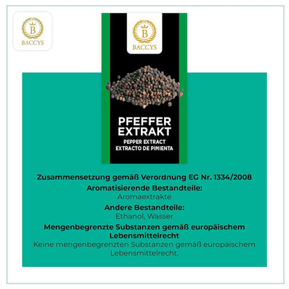 BACCYS Natürliches Aroma: Intensive Geschmacksvielfalt für Getränke und Backen, 10ml, vegan, zuckerfrei