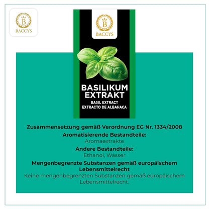 BACCYS Natürliches Aroma: Intensive Geschmacksvielfalt für Getränke und Backen, 10ml, vegan, zuckerfrei