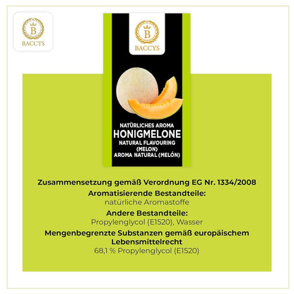 BACCYS Natürliches Aroma: Intensive Geschmacksvielfalt für Getränke und Backen, 10ml, vegan, zuckerfrei