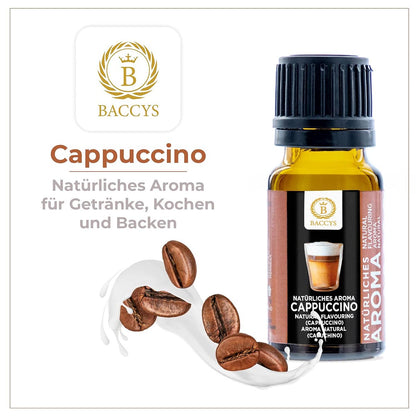 BACCYS Natürliches Aroma: Intensive Geschmacksvielfalt für Getränke und Backen, 10ml, vegan, zuckerfrei