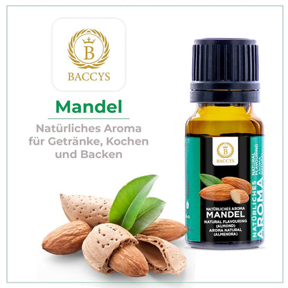 BACCYS Natürliches Aroma: Intensive Geschmacksvielfalt für Getränke und Backen, 10ml, vegan, zuckerfrei