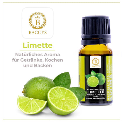 BACCYS Natürliches Aroma: Intensive Geschmacksvielfalt für Getränke und Backen, 10ml, vegan, zuckerfrei