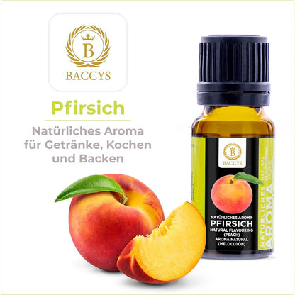 BACCYS Natürliches Aroma: Intensive Geschmacksvielfalt für Getränke und Backen, 10ml, vegan, zuckerfrei
