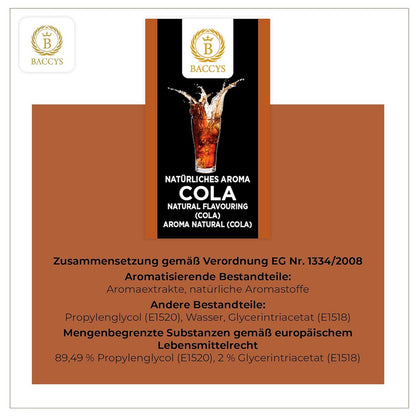BACCYS Natürliches Aroma: Intensive Geschmacksvielfalt für Getränke und Backen, 10ml, vegan, zuckerfrei