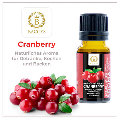 BACCYS Natürliches Aroma: Intensive Geschmacksvielfalt für Getränke und Backen, 10ml, vegan, zuckerfrei