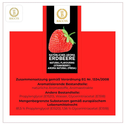 BACCYS Natürliches Aroma: Intensive Geschmacksvielfalt für Getränke und Backen, 10ml, vegan, zuckerfrei