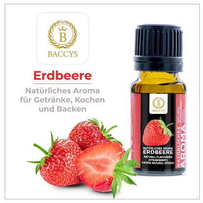 BACCYS Natürliches Aroma: Intensive Geschmacksvielfalt für Getränke und Backen, 10ml, vegan, zuckerfrei