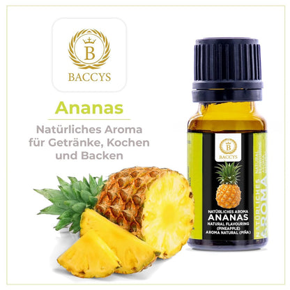 BACCYS Natürliches Aroma: Intensive Geschmacksvielfalt für Getränke und Backen, 10ml, vegan, zuckerfrei