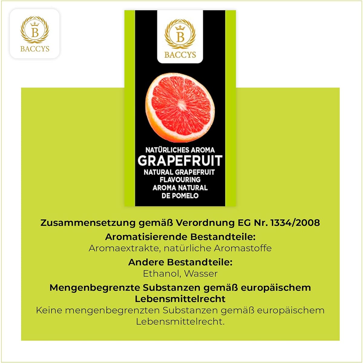 BACCYS Natürliches Aroma: Intensive Geschmacksvielfalt für Getränke und Backen, 10ml, vegan, zuckerfrei