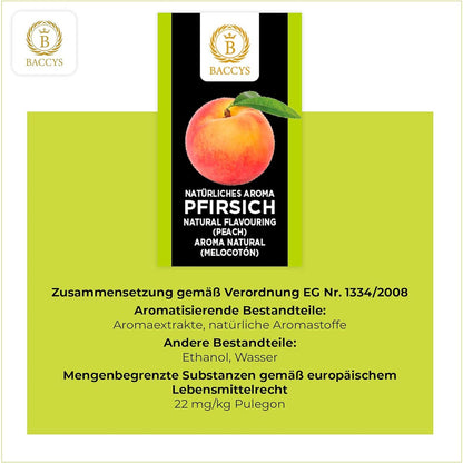 BACCYS Natürliches Aroma: Intensive Geschmacksvielfalt für Getränke und Backen, 10ml, vegan, zuckerfrei