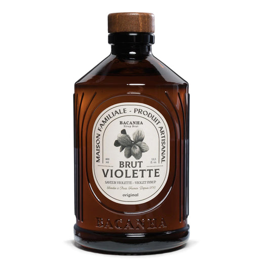 Bacanha Sirop Brut de Violette Bio 400 ml – französischer Bio-Veilchen-Sirup aus Bio-Rohrzucker in Glasflasche