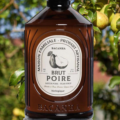 Bacanha Sirop Brut de Poire Bio Birnen Sirup – französischer Bio-Birnensirup aus Bio-Rohrzucker in Glasflasche, ideal für Getränke und Cocktails