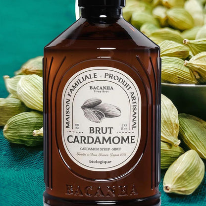 Bacanha Sirop Brut de Cardamome Bio 400 ml - Bio Kardamom Sirup mit Bio Rohrzucker