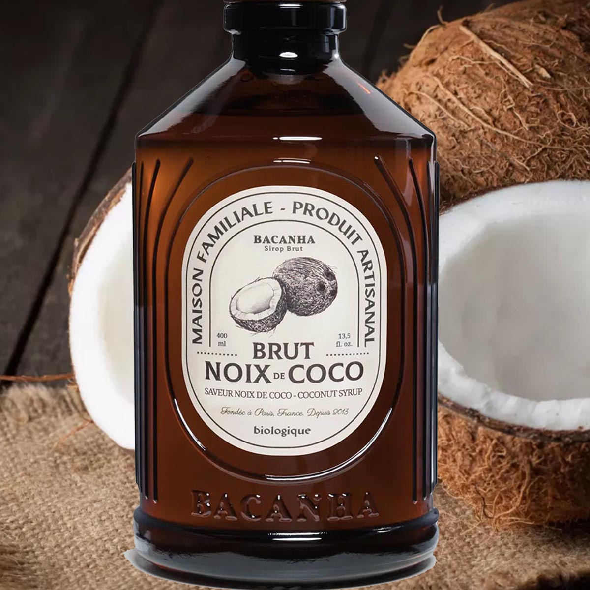 Bacanha Sirop Brut Noix de Coco  400 ml - BIO Kokosnuss Sirup aus Frankreich