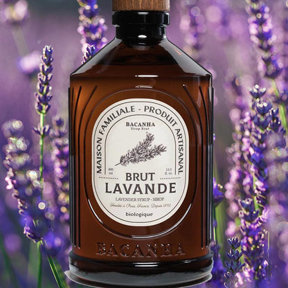 Bacanha Sirop Brut Lavande 400 ml - BIO Lavendel Sirup aus Frankreich