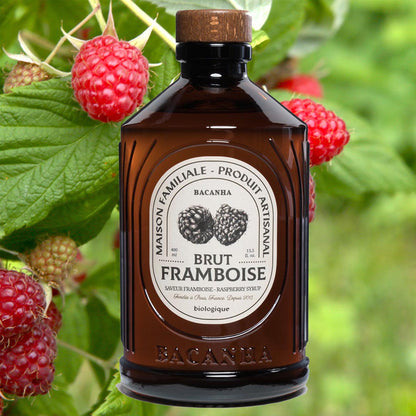 Bacanha Sirop Brut Framboise Bio Himbeer Sirup – französischer Bio-Himbeersirup aus Bio-Rohrzucker in Glasflasche, ideal für Cocktails und Desserts