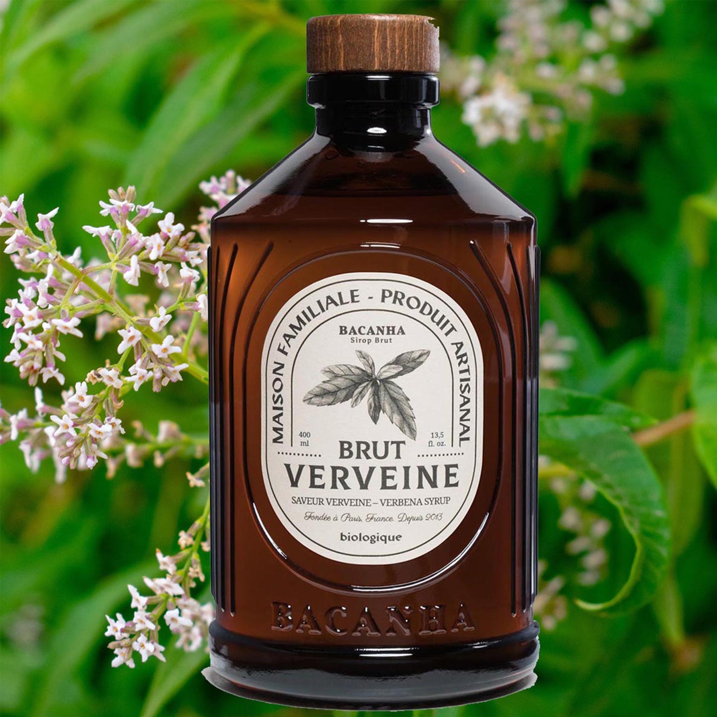 Bacanha Sirop Brut de Verveine Bio Eisenkraut Sirup – französischer Bio-Sirup aus Bio-Rohrzucker in Glasflasche, ideal für Cocktails und Desserts