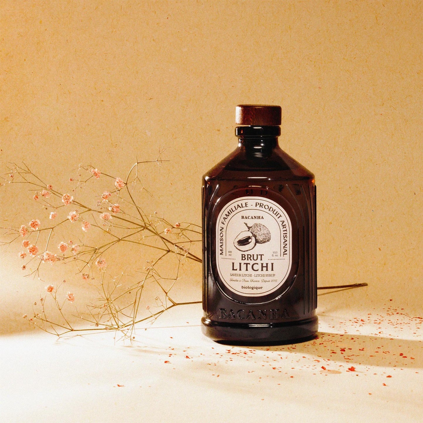 Bacanha Sirop Brut de Litchi Bio Litschi Sirup – französischer Bio-Litschisirup aus Bio-Rohrzucker in Glasflasche, ideal für Cocktails und Desserts