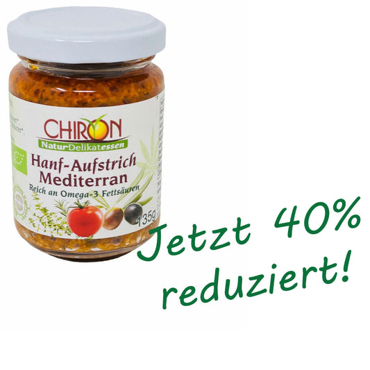 *MHD 14.03.2024* CHIRON Naturdelikatessen Bio Hanf-Aufstrich Mediterran kbA 135 g