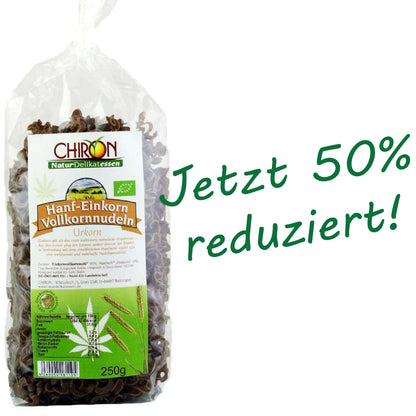 *MHD 23.02.2024* CHIRON Naturdelikatessen Bio Hanf-Einkorn Vollkornnudeln kbA 250 g Beutel