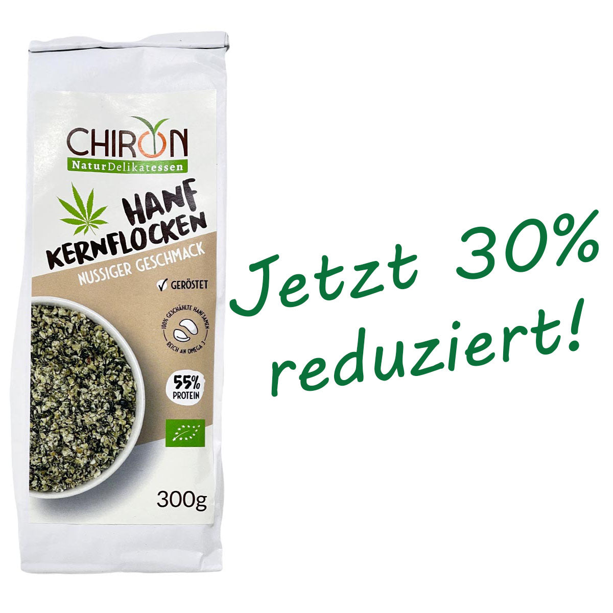 *MHD 21.03.2024* CHIRON Naturdelikatessen Bio Hanf Kernflocken kbA 300g Beutel