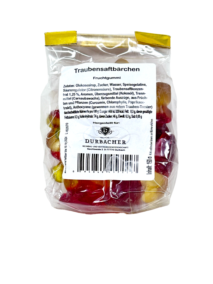 Durbacher Feine Kost - Fruchtgummi Traubensaftbärchen 150 Gramm