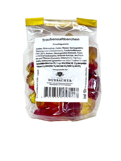 Durbacher Feine Kost - Fruchtgummi Traubensaftbärchen 150 Gramm