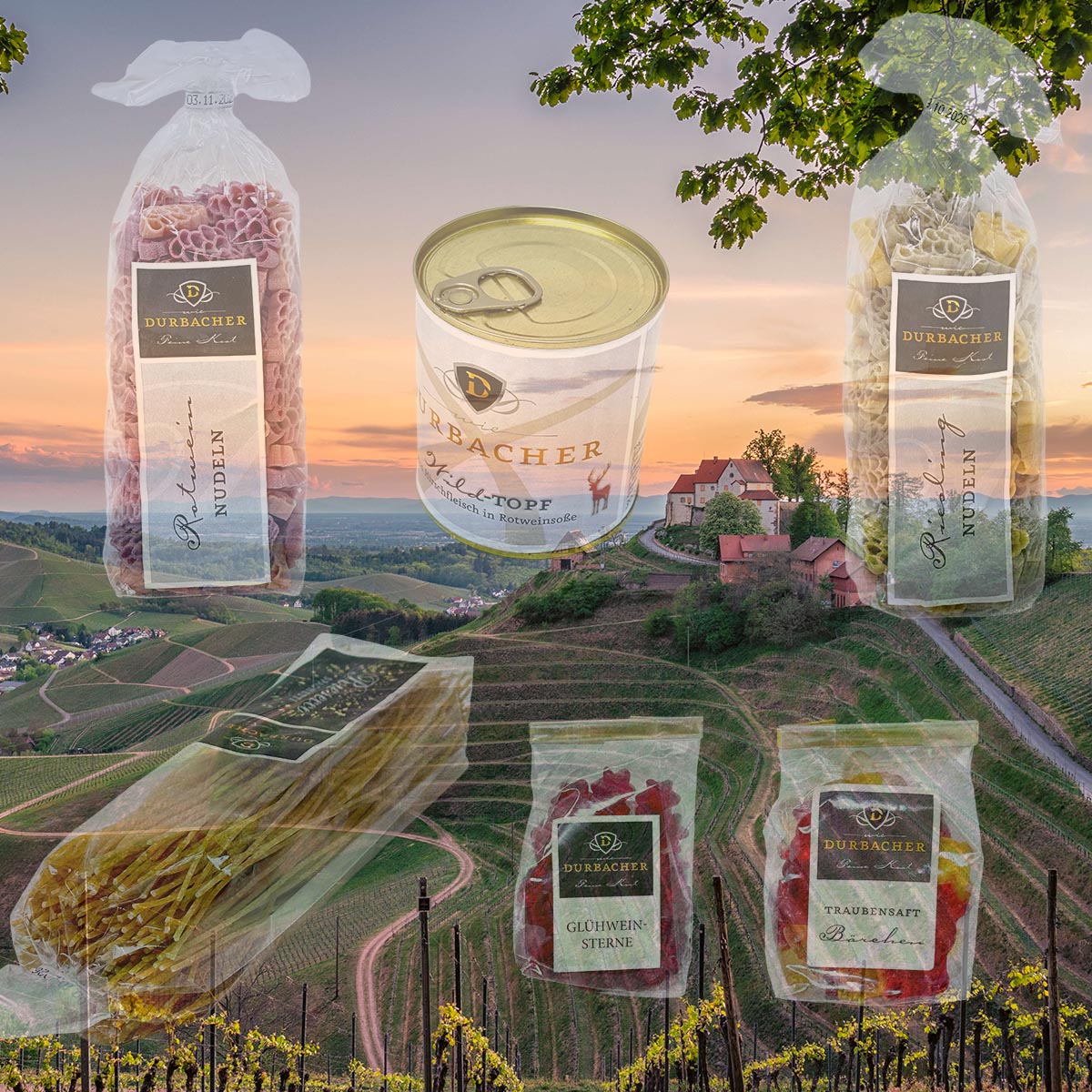 Durbacher Feine Kost - Paket mit Pasta, Wild-Topf und Fruchtgummi