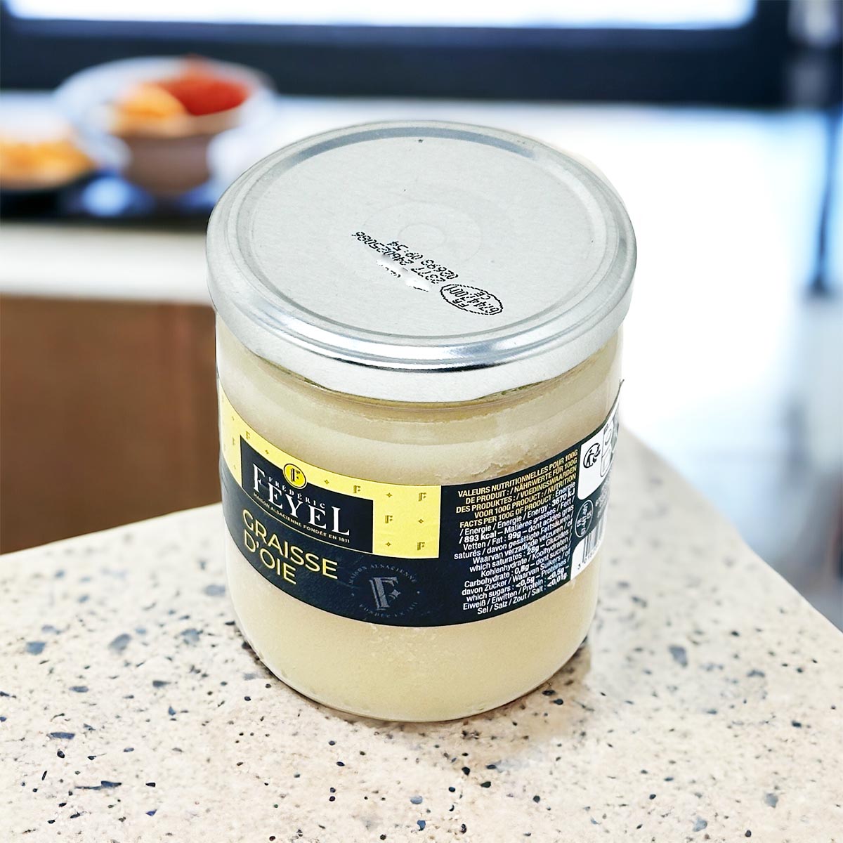 FEYEL Gänsefett Graisse d'Oie - Französisches ungesalzenes Gänseschmalz, 320g Glas