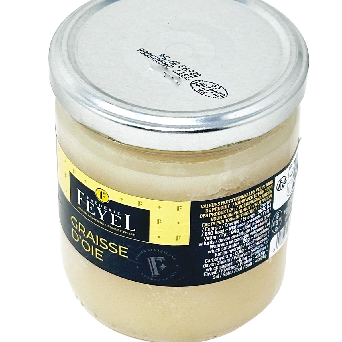 FEYEL Gänsefett Graisse d'Oie - Französisches ungesalzenes Gänseschmalz, 320g Glas