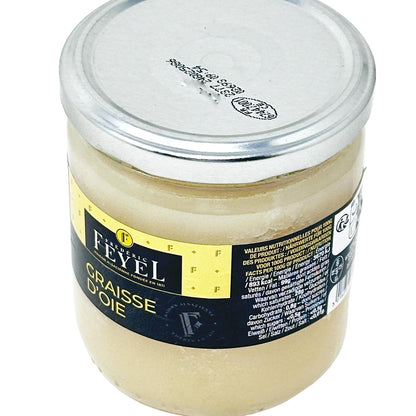 FEYEL Gänsefett Graisse d'Oie - Französisches ungesalzenes Gänseschmalz, 320g Glas