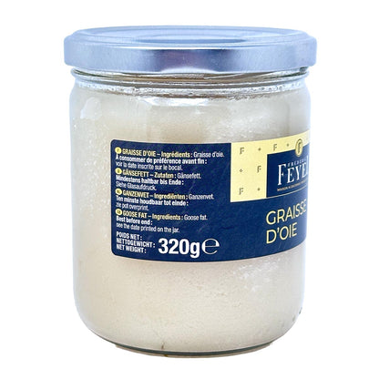 FEYEL Gänsefett Graisse d'Oie - Französisches ungesalzenes Gänseschmalz, 320g Glas