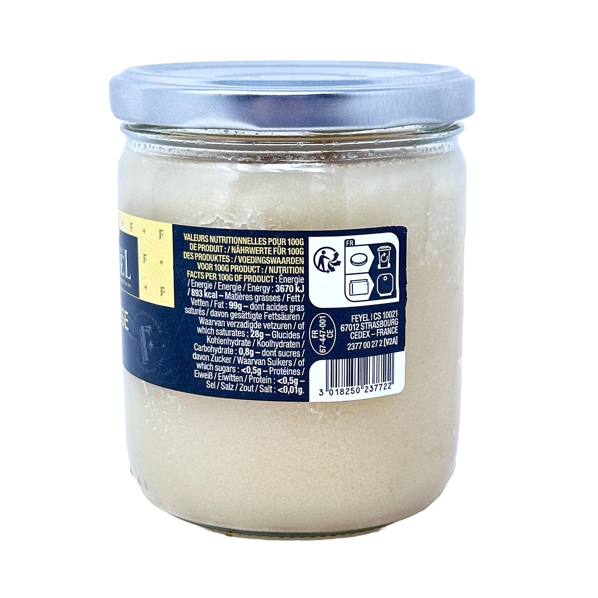 FEYEL Gänsefett Graisse d'Oie - Französisches ungesalzenes Gänseschmalz, 320g Glas