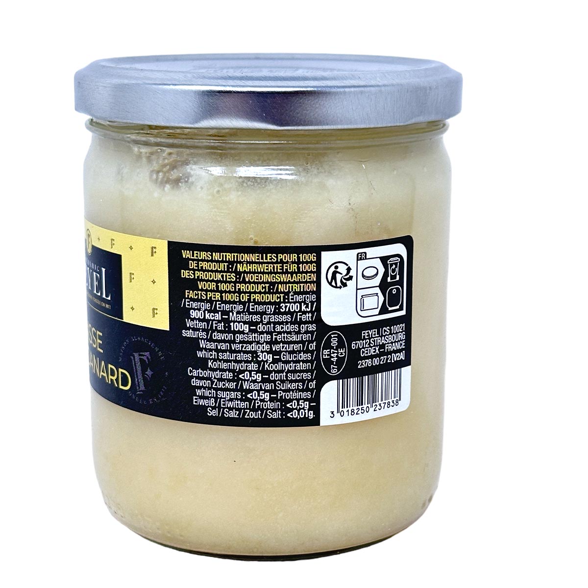 FEYEL Graisse de Canard  franz. Delikatess Enten Schmalz Fett, ungesalzen 320g Glas