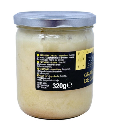 FEYEL Graisse de Canard  franz. Delikatess Enten Schmalz Fett, ungesalzen 320g Glas